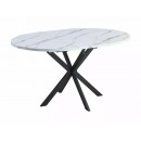 Стол обеденный SIGNAL GASTON белый мрамор/черный мат 100-135/100